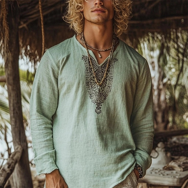 Tobias | Bohemian zomershirt voor heren